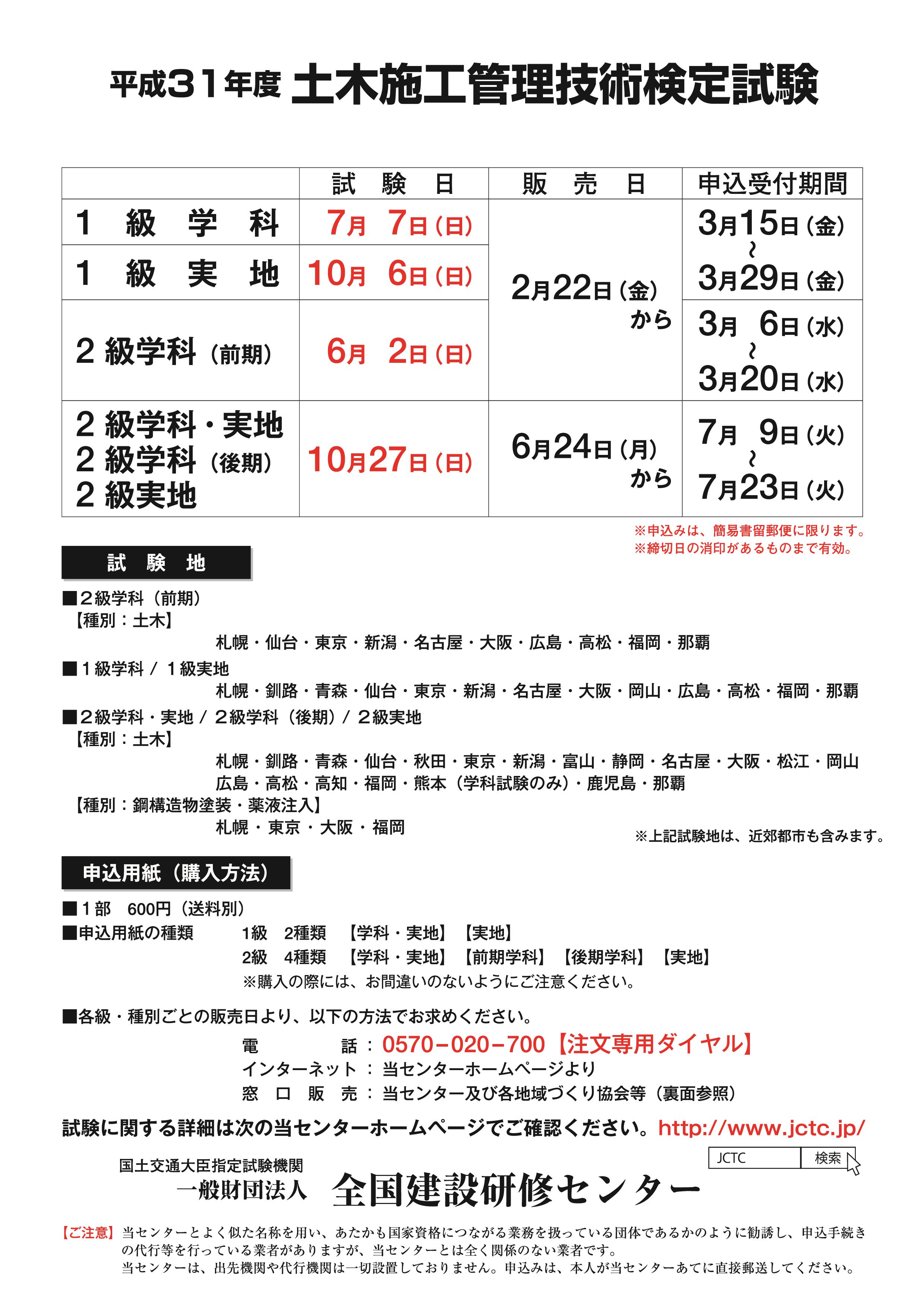 2級土木施工管理技術試験